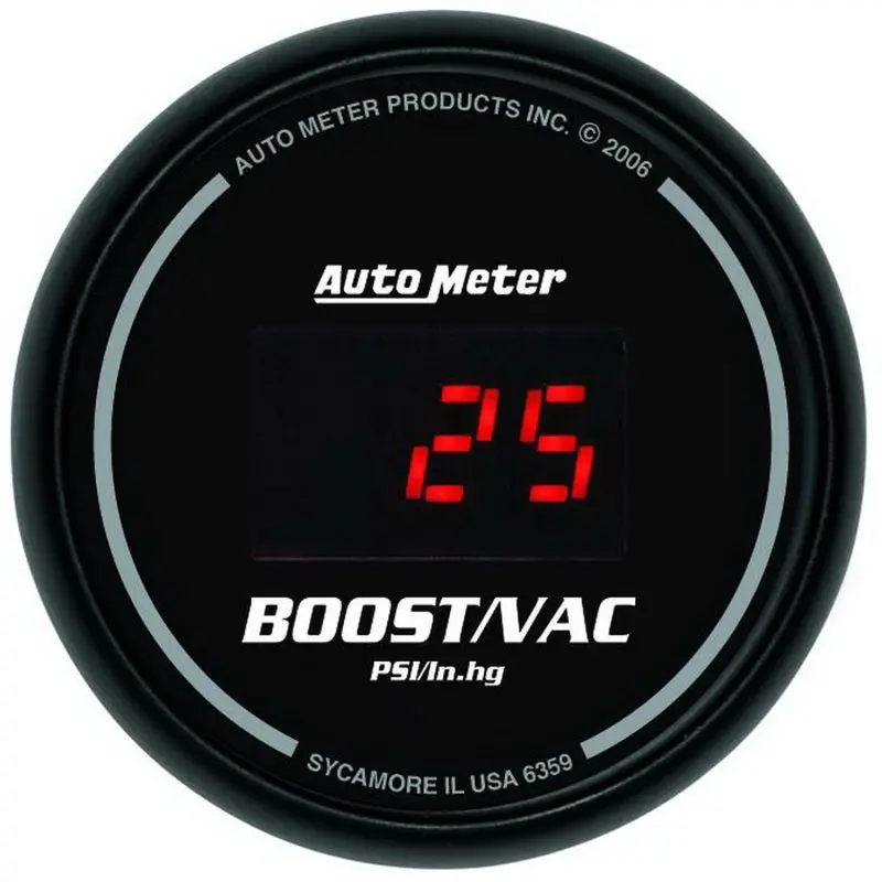 Autometer Black 52Mm 30 In Hg.-Vac./30 Psi Digital Vacuum/Boost Gauge 1