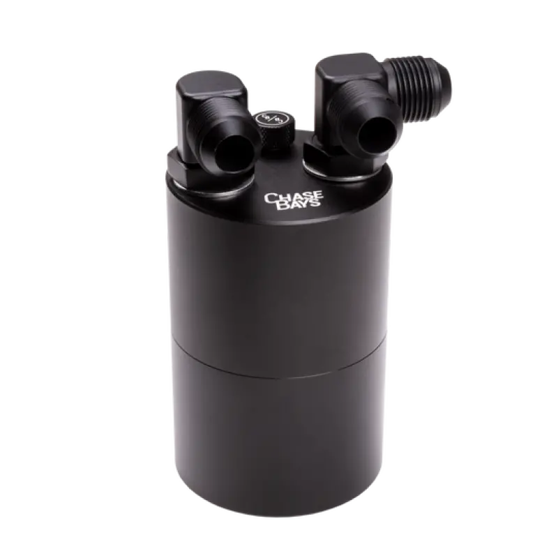 Chase Bays 10An 90 Deg L-Fitting Inlet 10An Straight Outlet Oil Catch Can W/Type 1 Bracket 1
