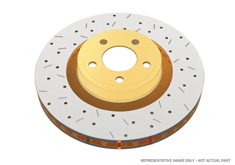 Dba 2009-2013 Cadillac Cts-V V Series Front Slotted T3 4000 Series Uni-Directional Rotor W/Black Hub 1