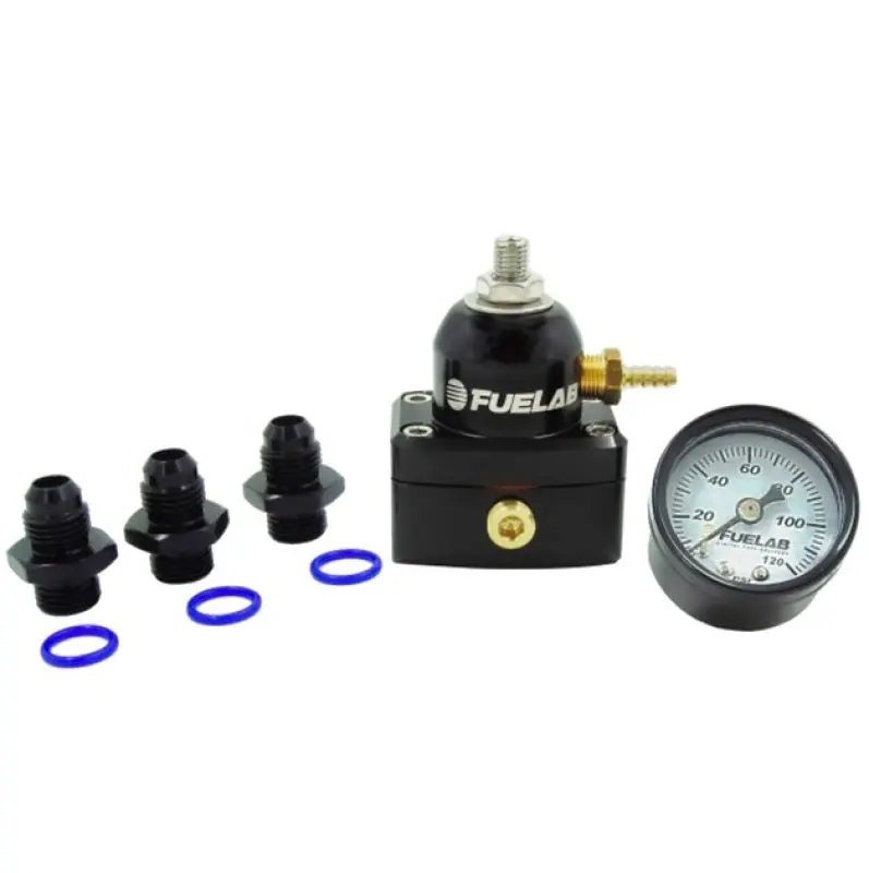 Fuelab 535 Efi Adjustable Mini Fpr 25-90 Psi (2) -6An In (1) -6An Return (3) -6An Orb W/Gauge Kit 1