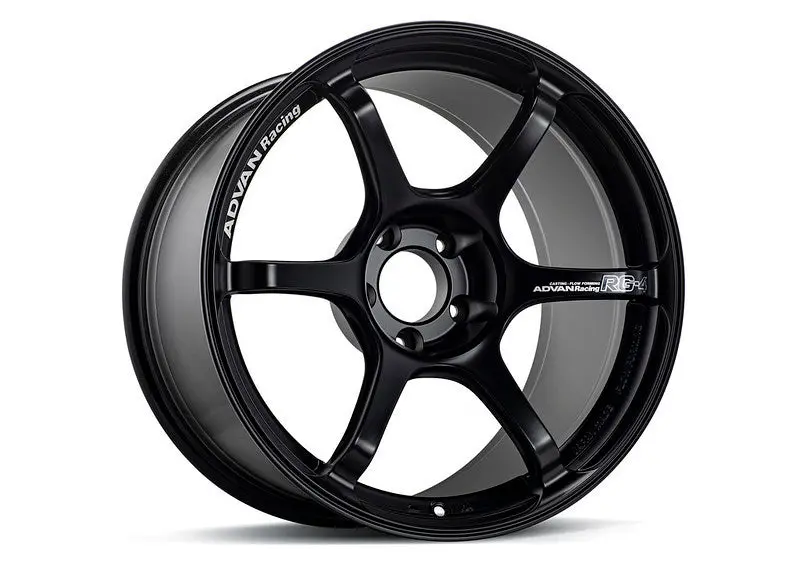 Advan Rg-4 18X9.5 +35 5X114.3 Semi Gloss Black Wheel 1