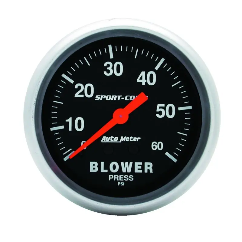 Autometer Sport Comp Mechanical 2 5/8In 60 Psi Blower Pressure Gauge 1