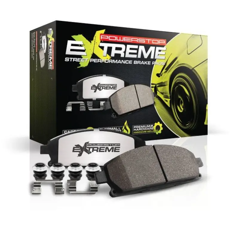 Power Stop 18-19 Jeep Grand Cherokee Front Z26 Extreme Street Brake Pads W/Hardware 1