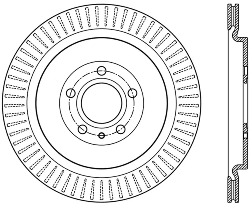 Stoptech Premium High Carbon 13-14 Ford Mustang/Shelby Gt500 Left Rear Disc Slotted Brake Rotor 1