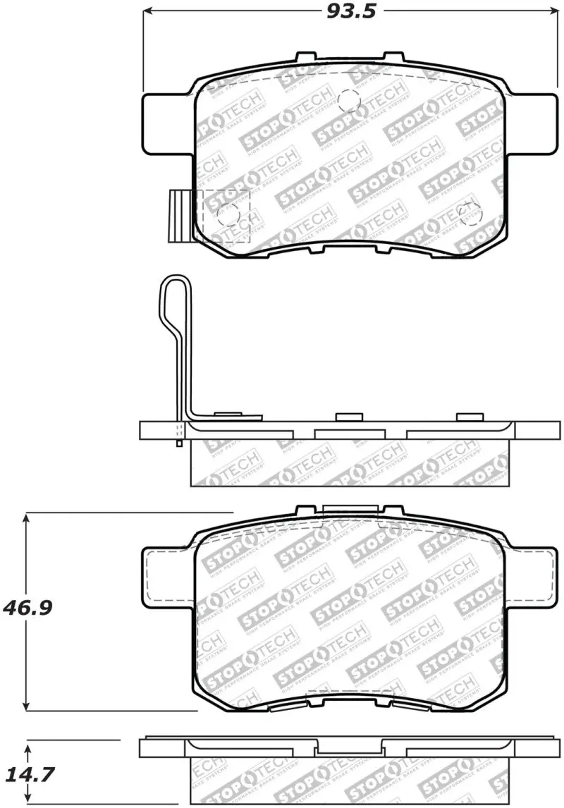 Stoptech Street Select Brake Pads - Rear 1
