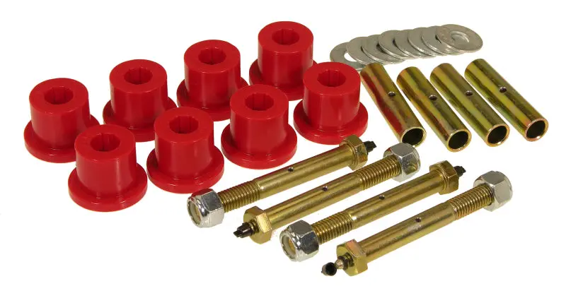 Prothane 87-96 Jeep Yj Front & Rear Main Spring Eye Bushings - Red 1