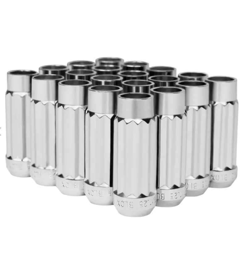 Blox Racing 12-Sided P17 Tuner Lug Nuts 12X1.25 - Neo Chrome Steel - Set Of 20 1