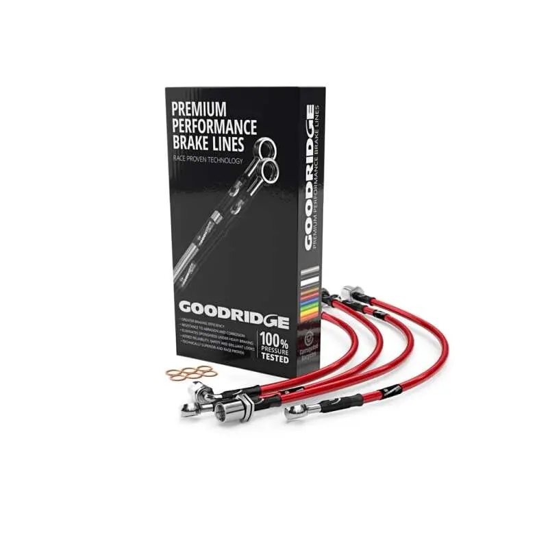 Goodridge 06-08 Audi Rs4 B7 Stainless Steel Brake Lines - Red 1