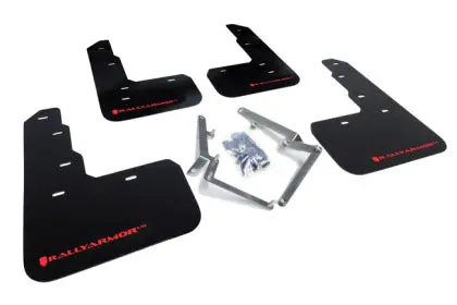 Rallyarmor Black Ur Mud Flaps W/ Red Logo For 2017-2021 Honda Civic Type R [Fk8] 1