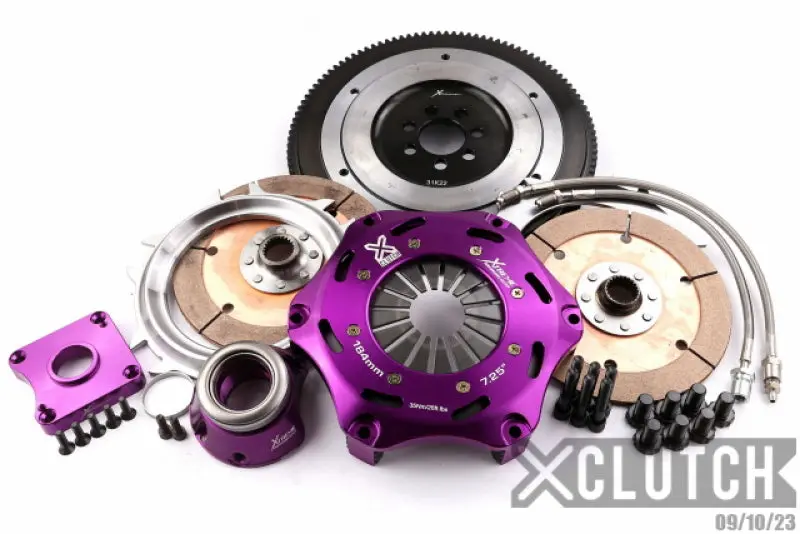 Xclutch 07-17 Mitsubishi Lancer Evo X 2.0L 7.25In Twin Solid Ceramic Clutch Kit 1