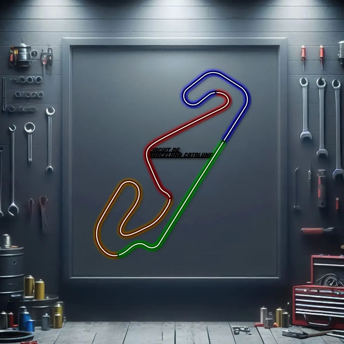 Barcelona Cataluna Metal Neon Race Track - Mtn0120 1