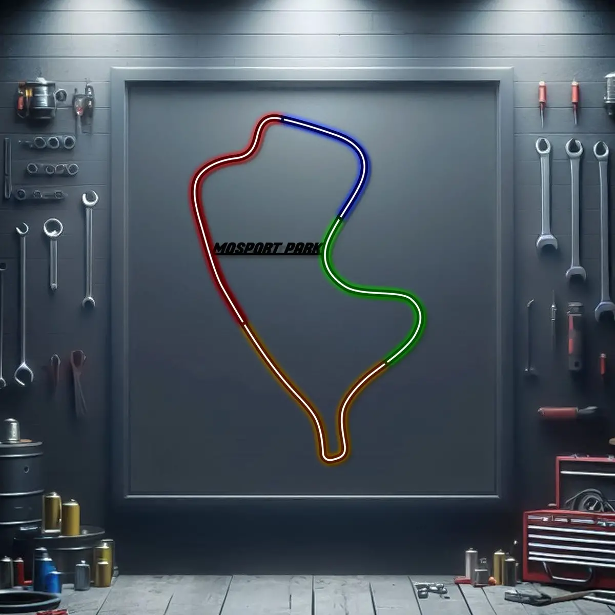 Mosport Park Metal Neon Race Track - Mtn0144 1