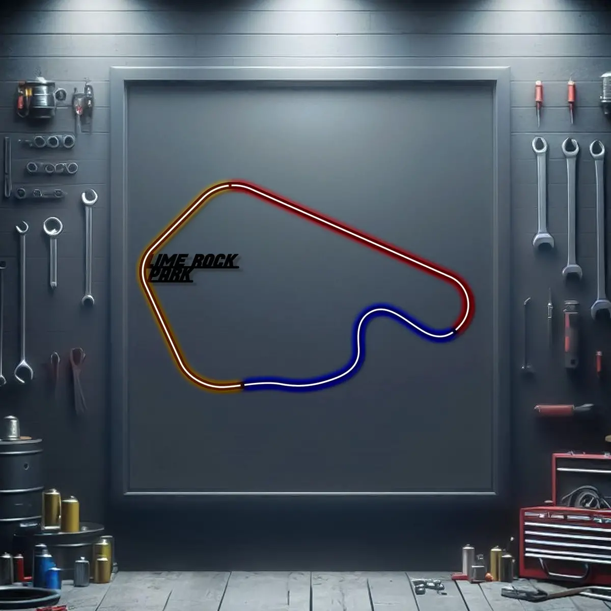 Lime Rock Park Metal Neon Race Track - Mtn0137 1