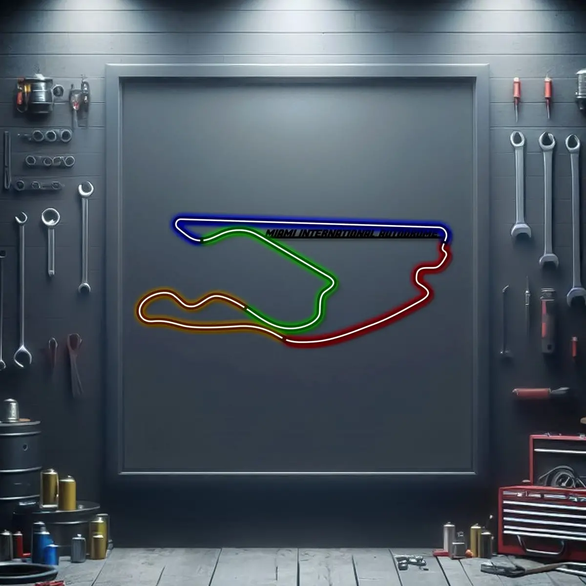 Miami International Autodrome Metal Neon Race Track - Mtn0140 1