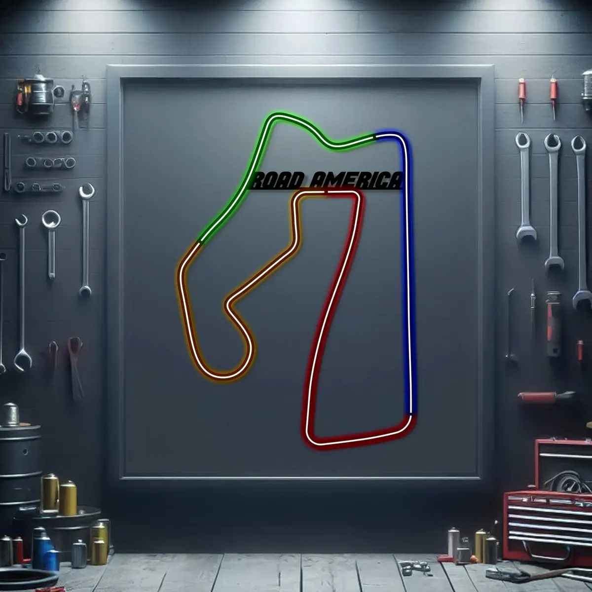 Road America Metal Neon Race Track - Mtn0150 1