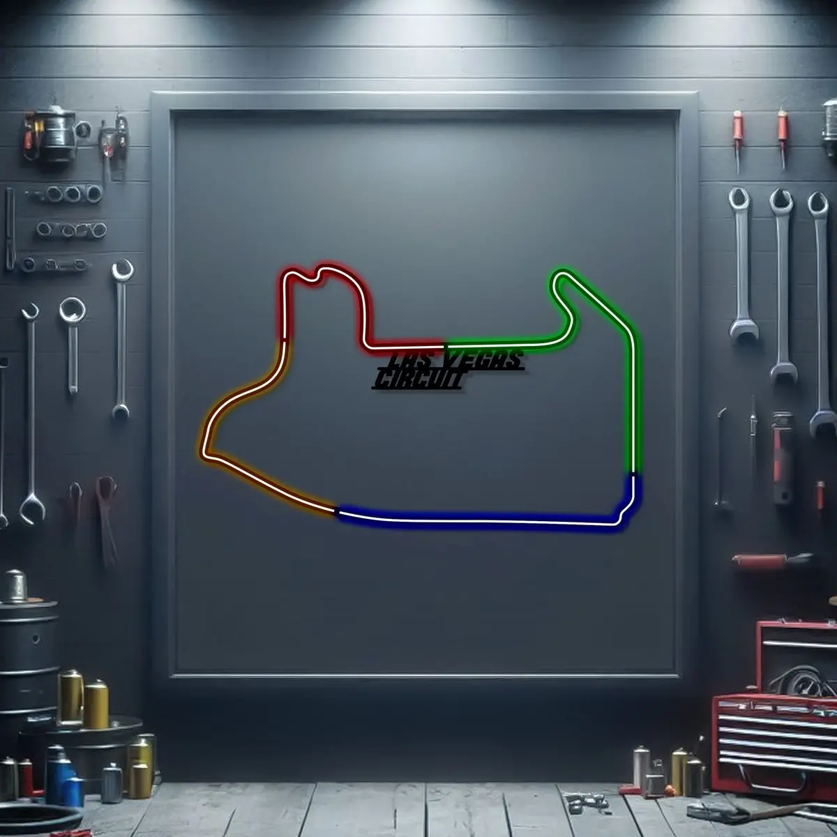 Las Vegas Circuit Metal Neon Race Track - Mtn0136 1