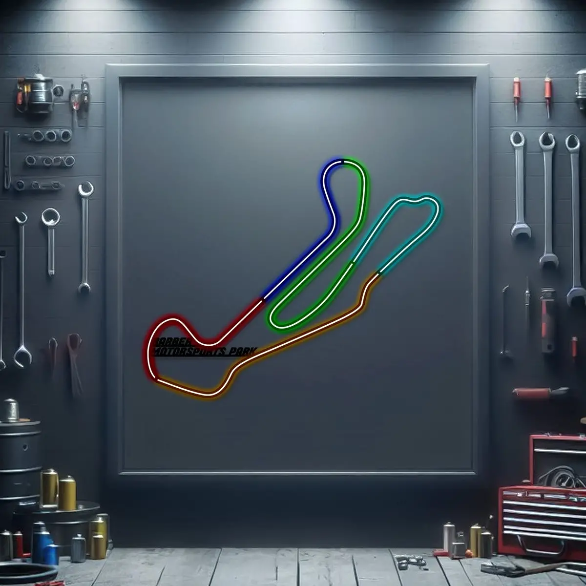 Barber Motosports Park Metal Neon Race Track  - Mtn0119 1