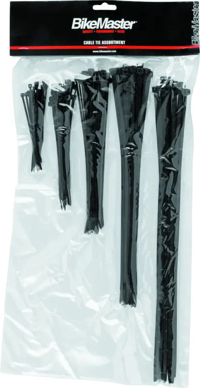 Bikemaster Assorted Cable Ties (Pack Of 100) - Black 1