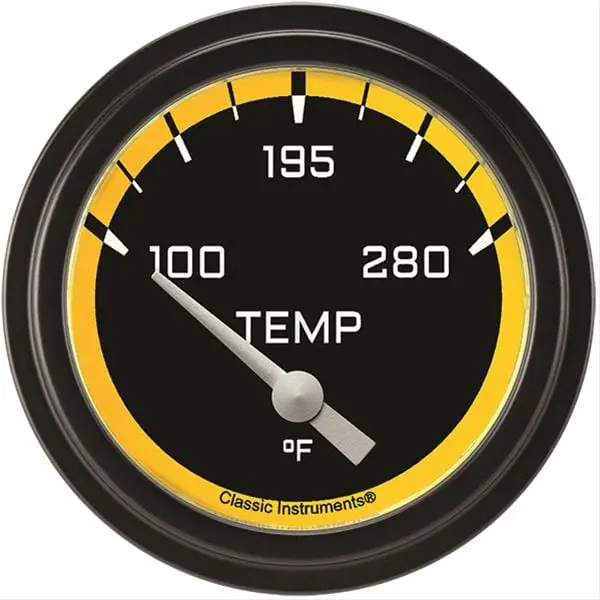 Classic Instruments Auto Cross Yellow Series Gauges – Analog Dashboard Kit 1