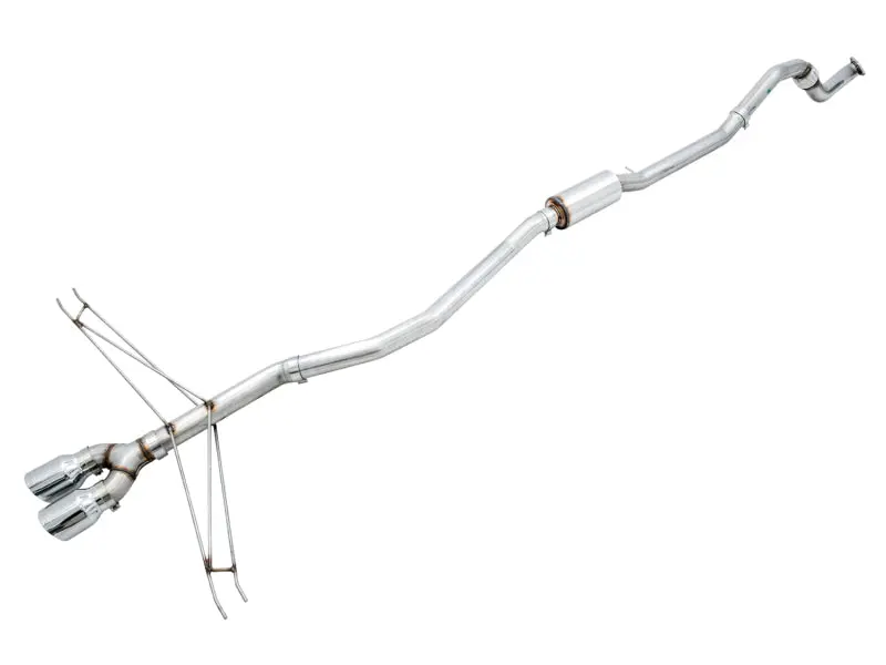 Awe Tuning Track Edition Exhaust W/ Front Pipe & Dual Chrome Silver Tips For 2016-2021 Honda Civic Si [Fc1/Fc3] 1