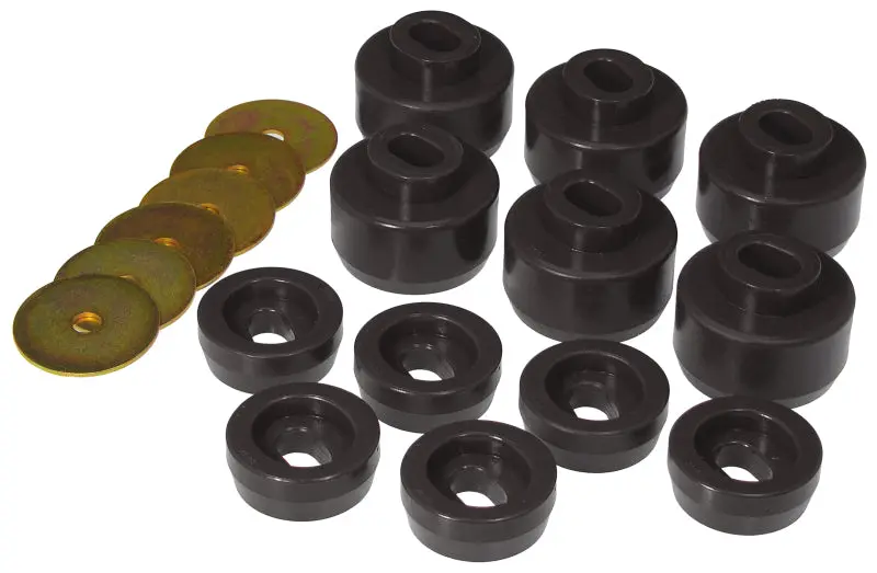 Prothane 07-14 Chevy Silverado Body Mount 12 Bushing Kit - Black 1