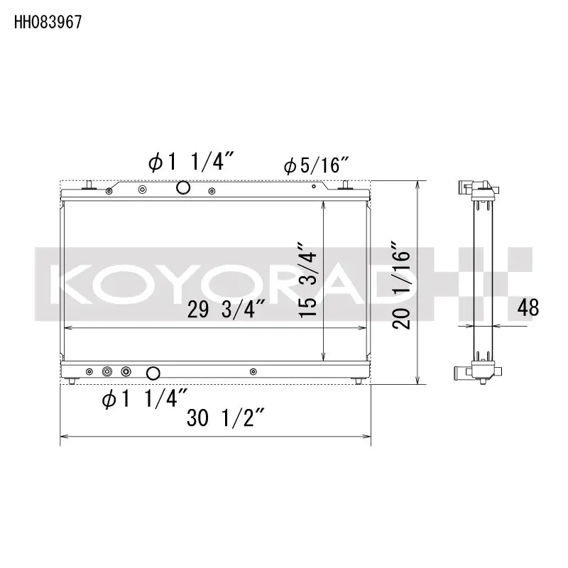 Koyo 23+ Honda Civic Type R (Fl5) All Aluminum Radiator 1