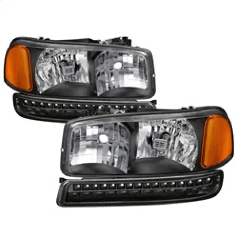 Xtune Gmc Sierra 99-06 /Yukon 00-06 Headlights & Led Bumper Lights - Black Hd-Jh-Gs99-Led-Set-Bk 1