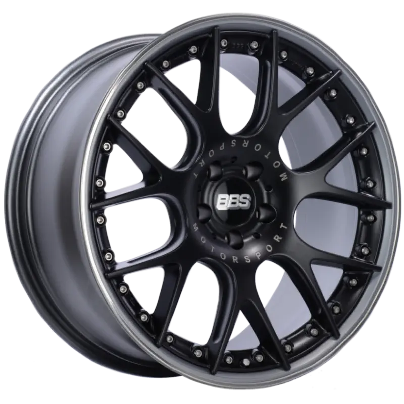 Bbs Ch-Rii 21X9 5X112 Et32 Satin Black Center Platinum Lip Ss Rim Prot Wheel Pfs Req W/Ms Etching 1