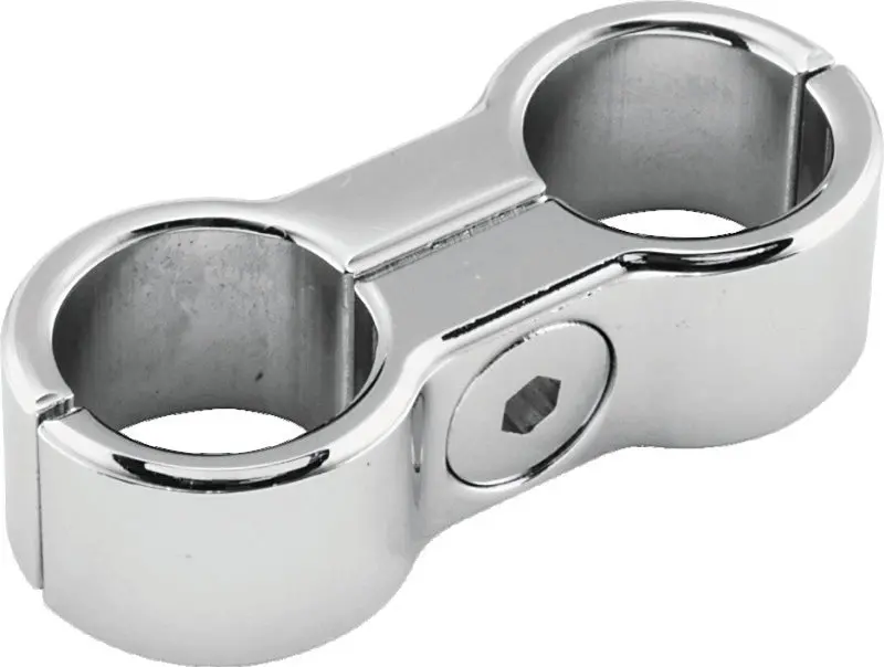 Bikers Choice Chrome Plain Oil Hose Separator For 2 Hoses 1