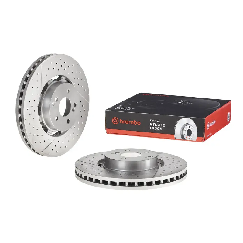 Brembo 17-22 Porsche 718 Boxster/718 Cayman/09-16 Porsche 911 Front Right Drilled Uv Coated Rotor 1