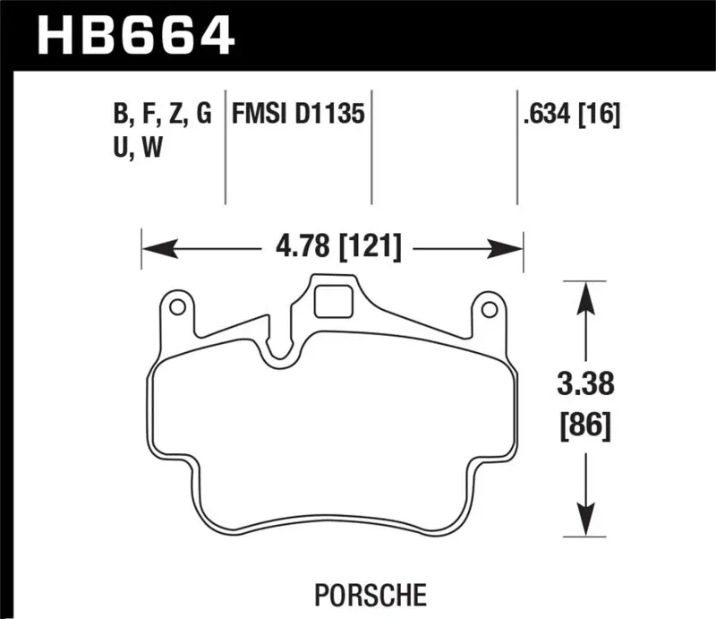 Hawk 06-14 Porsche Cayman Rear Hp+ Brake Pads 1