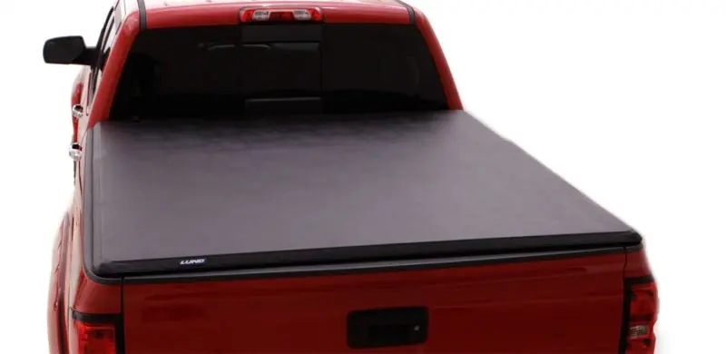 Lund 14-17 Chevy Silverado 1500 Fleetside (8Ft. Bed) Hard Fold Tonneau Cover - Black 1