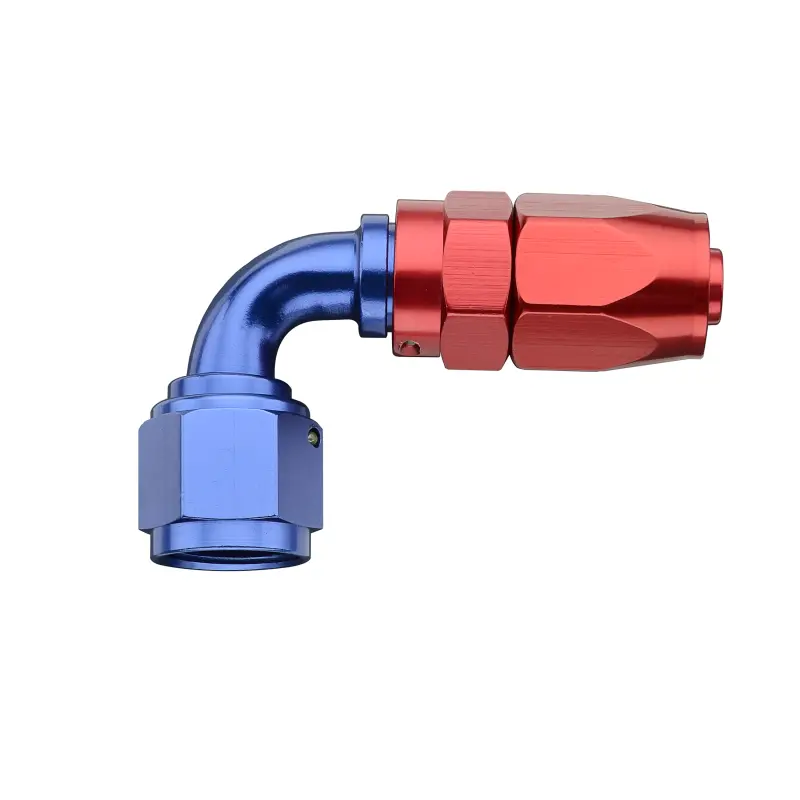 Fragola -8An X 90 Degree Pro-Flow Hose End - Blue/Red 1