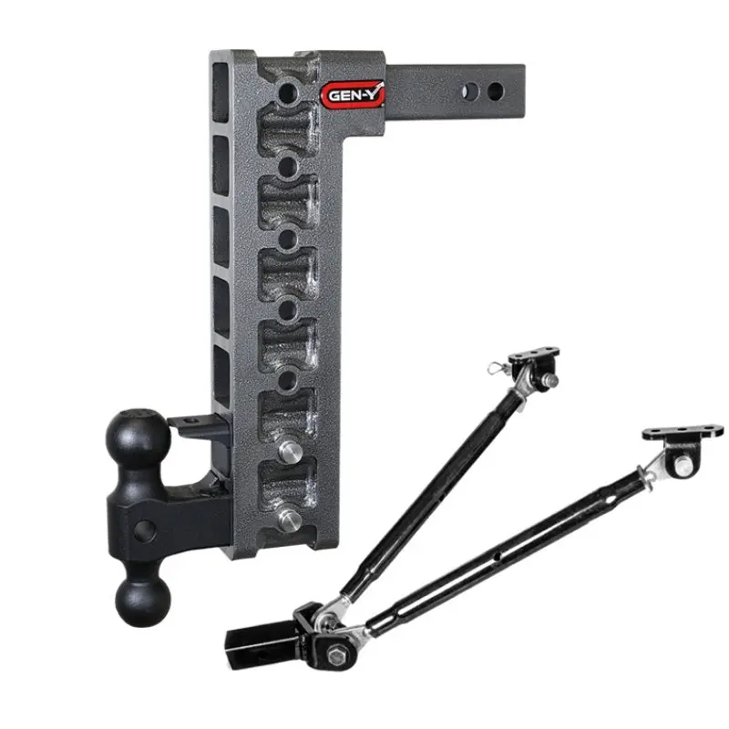 Gen-Y Mega Duty 2In Shank 15In Drop 16K Hitch W/Dual-Ball/Pintle Lock/Stabilizer Kit 1
