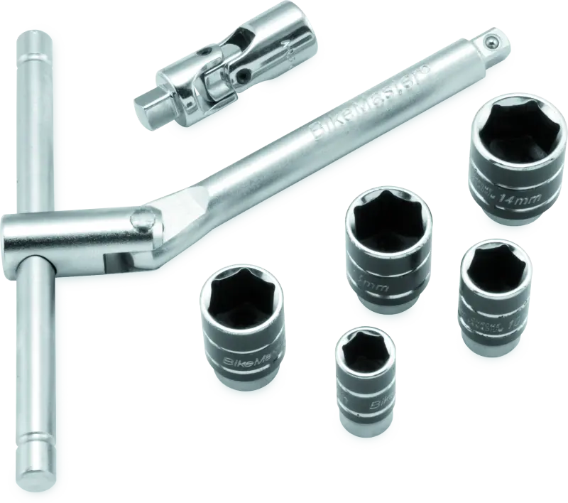 Bikemaster 1/4In Drive Compact Sliding And Folding T-Handle Set 1