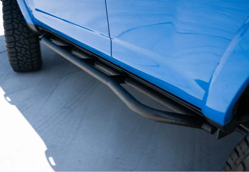 Cali Raised 10-24 Toyota 4Runner Trail Edition Bolt On Rock Sliders - Kick Out / Powder Coat 1
