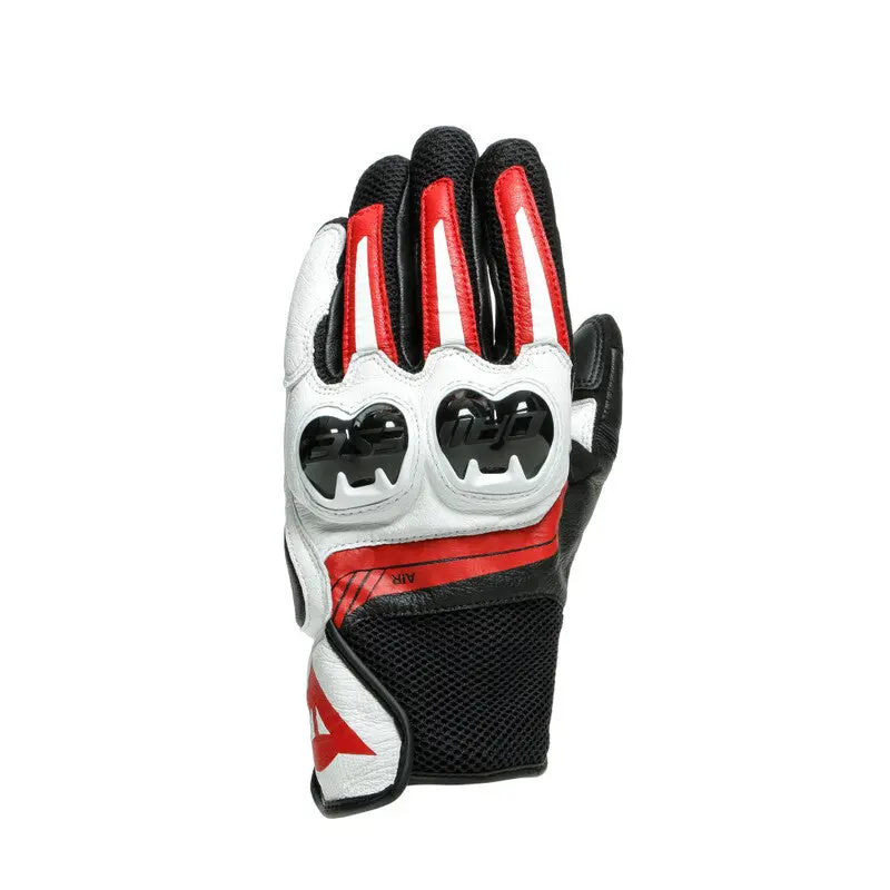 Dainese Mig 3 Unisex Leather Gloves Black/Red Spray/White - Small 1