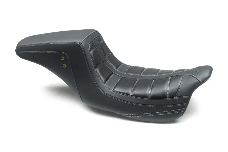 Mustang 08-21 Hd Electra Glide,Rd Glide,Rd King,St Glide Squareback 1Pc Seat - Black W/Gry Stitching 1