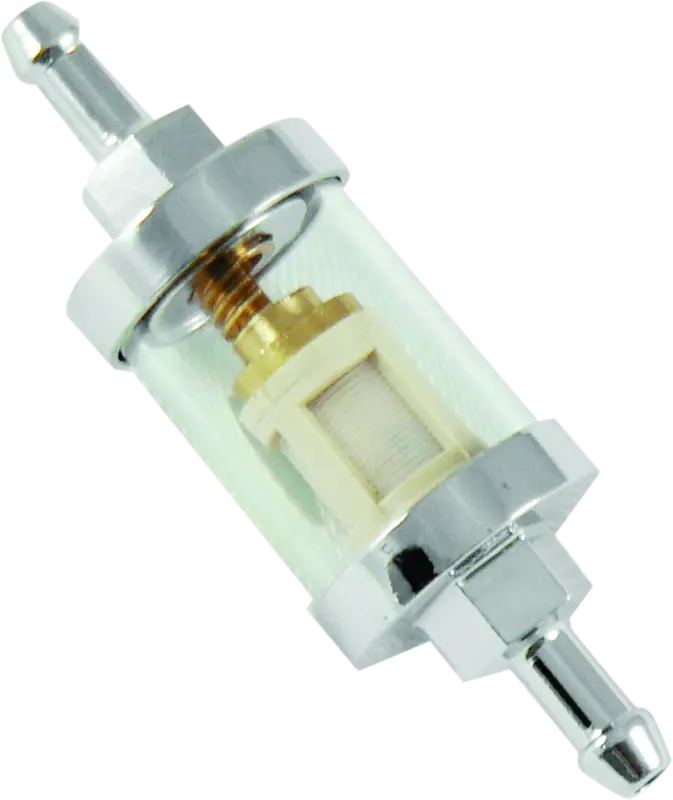 Bikers Choice Chrome Clear View Fuel Filter 1/4 Inch Hose Universal 1
