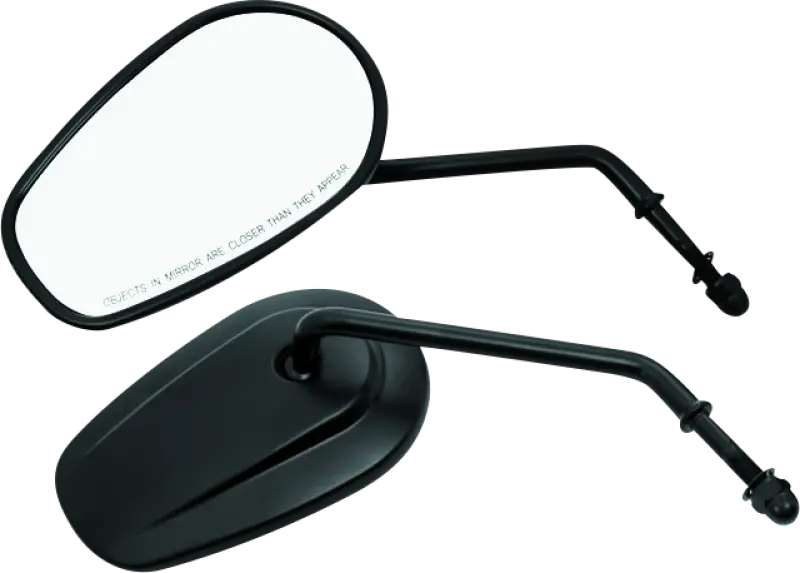 Bikers Choice Black Tapered Long Stem Mirrors Pr 1