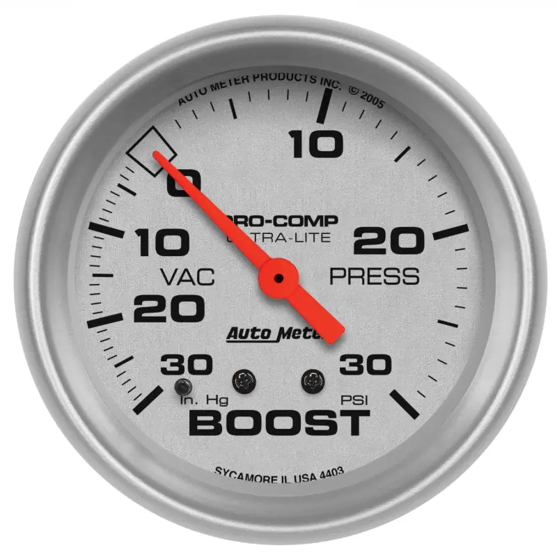 Autometer Ultra-Lite 66.7Mm Short Sweep Electronic 30 In Hg / 30 Psi Vacuum/Boost Gauge 1
