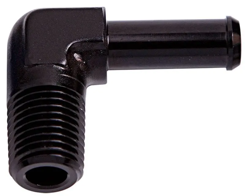 Af842-06Blk 1/4" Npt To 3/8" Barb 90° Adapter – Black Anodized Aluminum Fitting 1