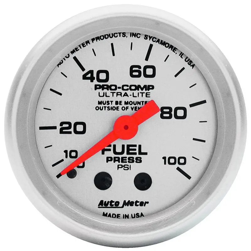 Ultra-Lite Analog Fuel Pressure Gauge – 0–100 Psi Range 1