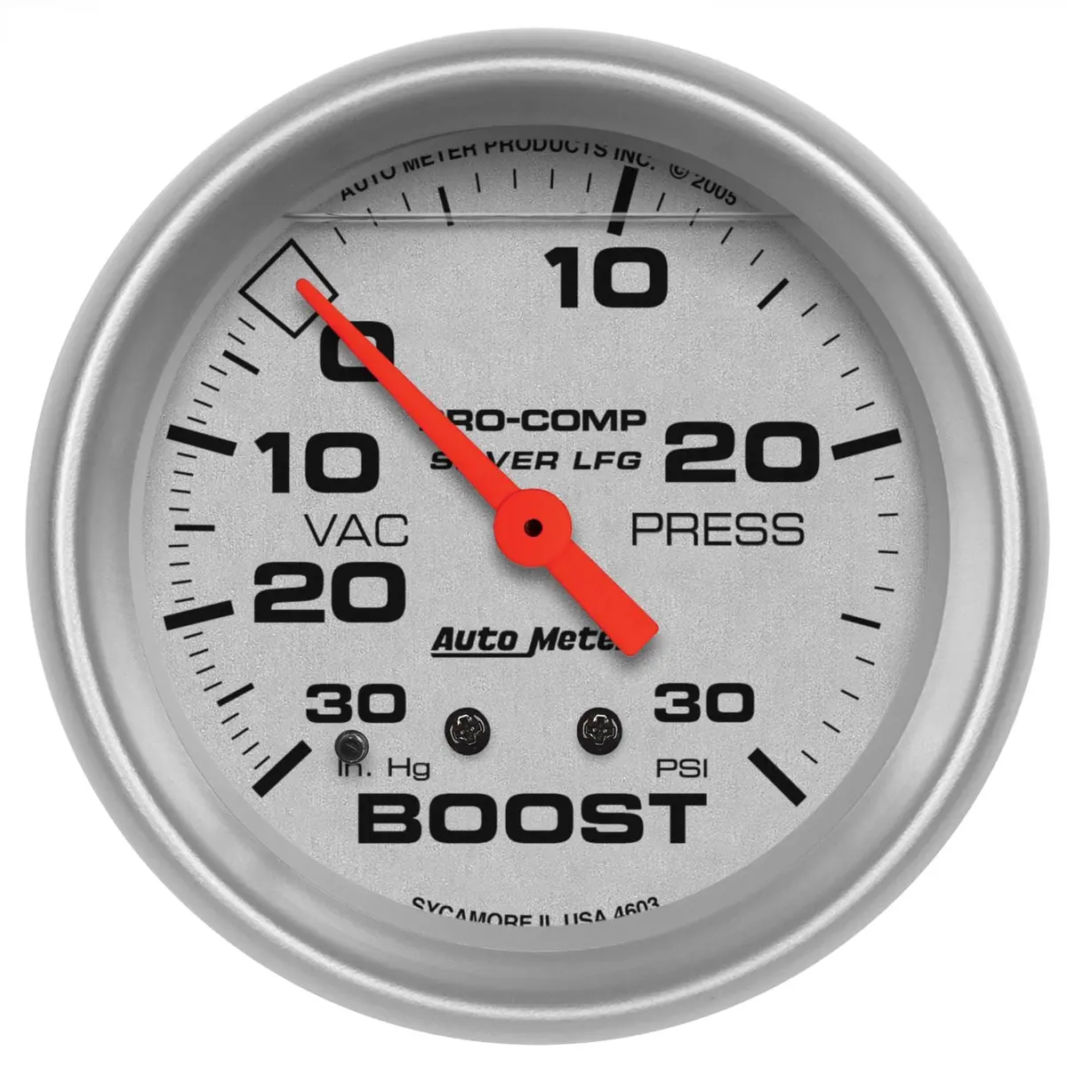 Autometer 4603 Pro-Comp Silver-Face Analog Gauges 1