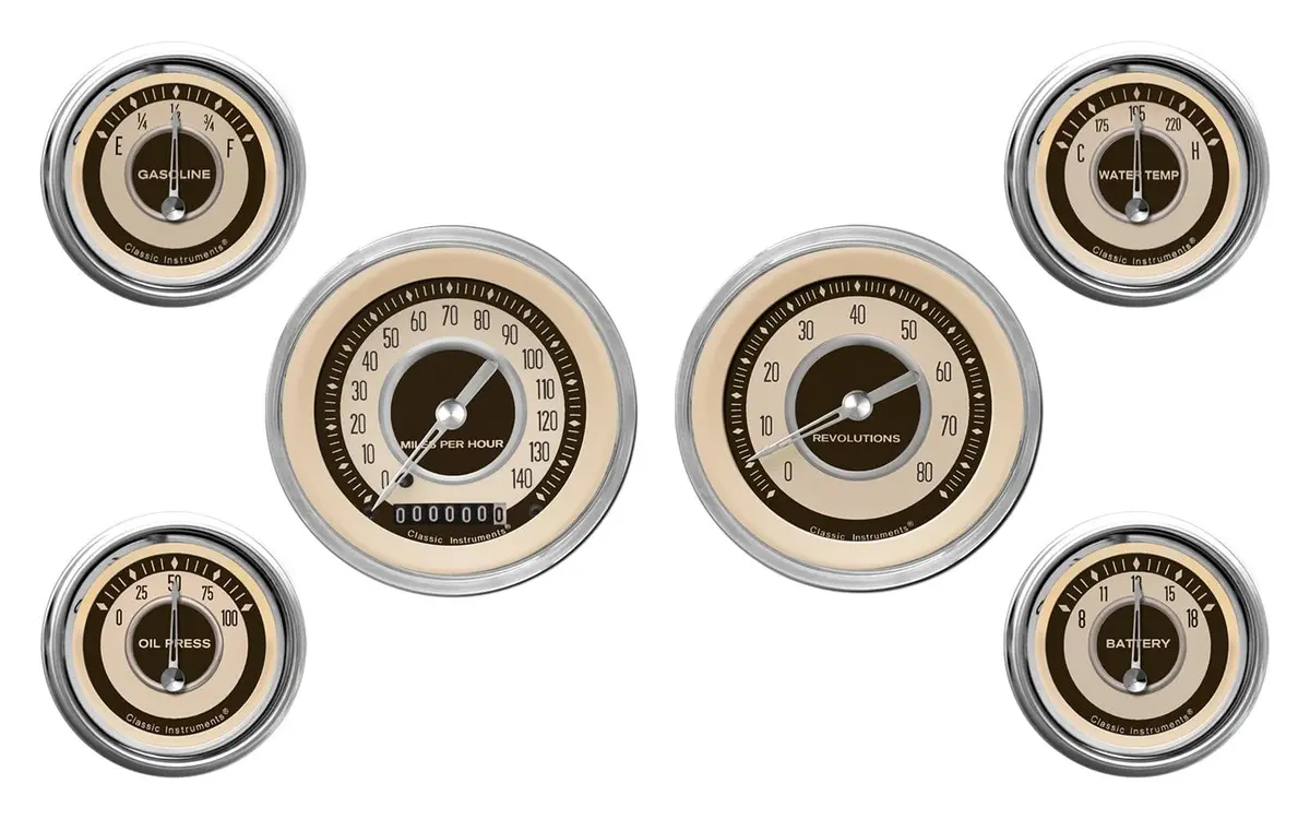 Classic Instruments Nt01Shc Nostalgia Vt Series Gauge Set – Vintage Style 1