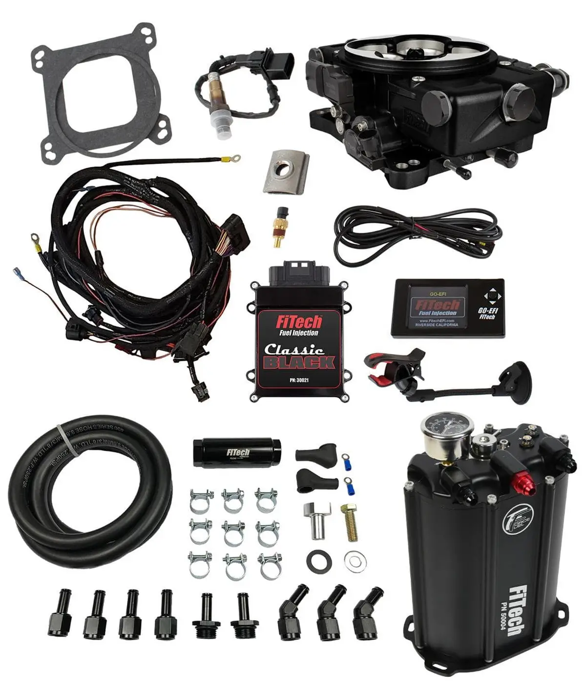 Fitech Go Efi Classic 550Hp Fuel Injection System With Force Fuel Tank Kit 1