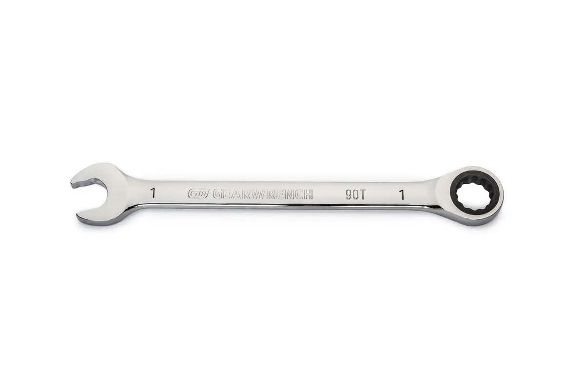 Gearwrench 90-Tooth Ratcheting Combination Wrench – 3/8" Drive, Durable Chrome Finish 1