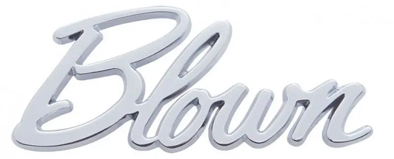 Chrome 'Blown' Script Hood Or Dash Emblem (Ups1010) 1