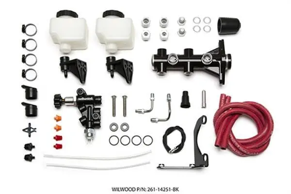 Wilwood 261-14251-Bk Remote Tandem Master Cylinder – Dual-Circuit Brake System Kit 1